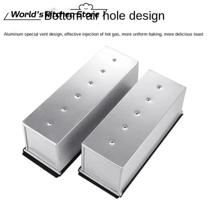 Aluminum Alloy Non-Stick Toast and Bread Loaf Pan – Black Cake Mold with Lid, Available in 250g to 1000g Sizes