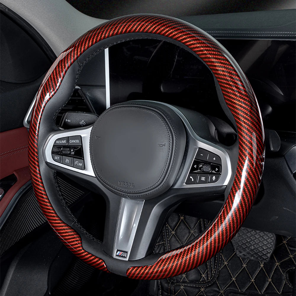 Universal 36-38cm Car Steering Wheel Cover — Non-Slip, Breathable, Fits Round & D-Shaped Wheels