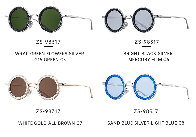 Round Steampunk Sunglasses — Vintage Punk Retro Fashion Glasses for Men & Women