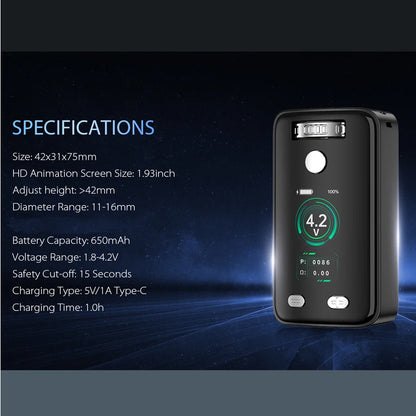 Yocan Uni 3 Portable Electronic Soldering Iron – 650mAh Adjustable 510 Thread Welding Tool (1.8V–4.2V)