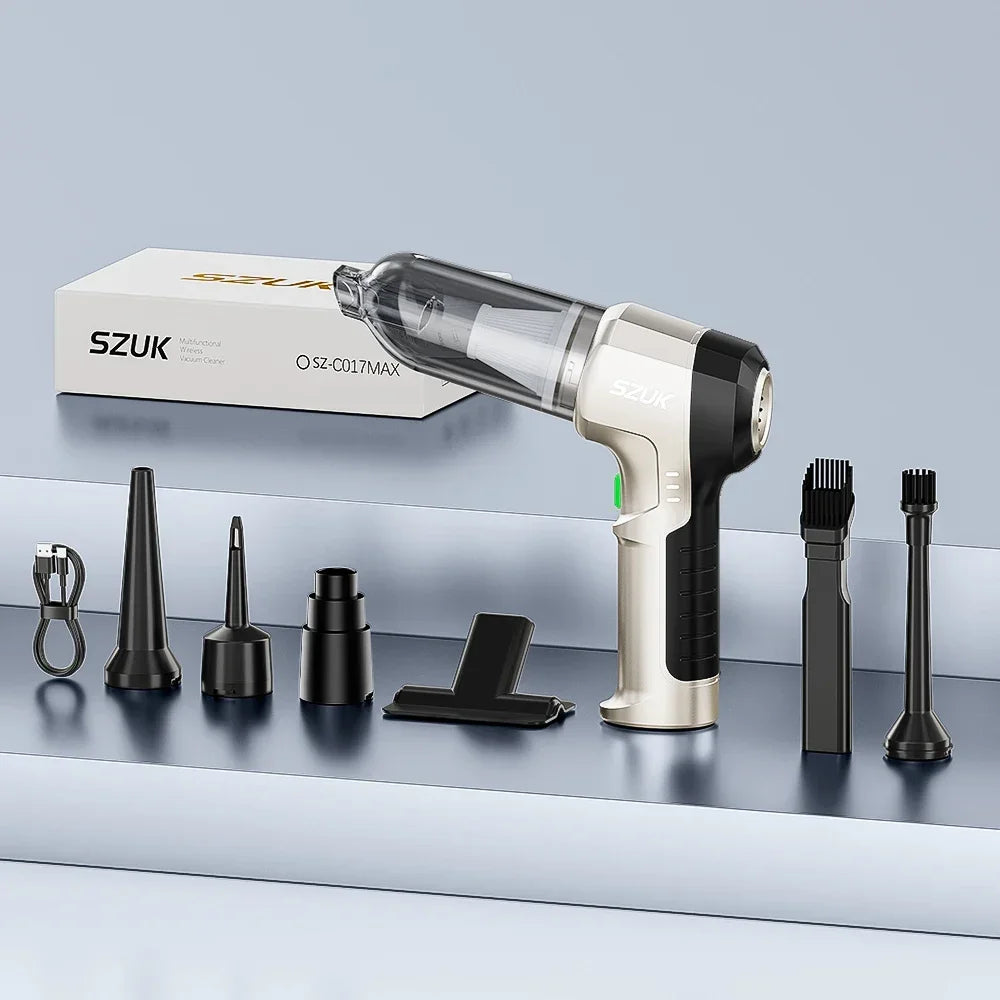 SZUK 9998700PA Car Vacuum Cleaner – Strong Suction Cordless Handheld Portable Cleaning Machine