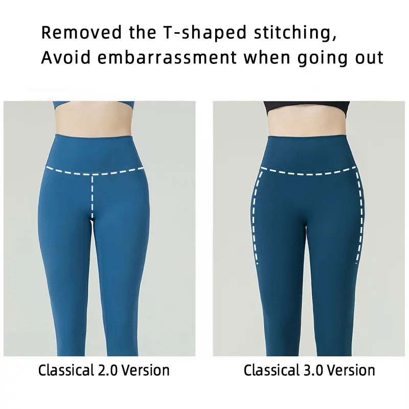 Women's High Waist Seamless Leggings - Naked Feel Push Up Yoga Pants For Fitness, Running & Gym Training