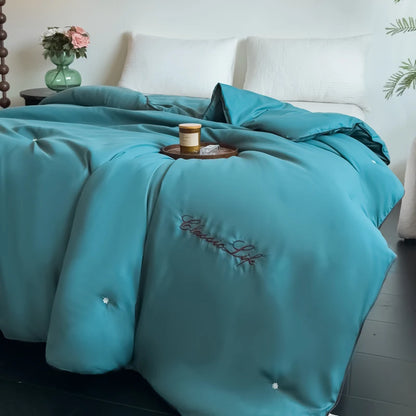 CARA CARLE 100% Natural Mulberry Silk Comforter - Luxury Warm Duvet Filler Blanket For King Queen Twin Single Couple Beds