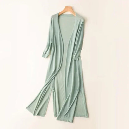 New Spring/Summer Sun Protection Clothing – Women's Long Knitted Cardigan, Sweater Coat, Jacket, and Ladies Shawl Outerwear