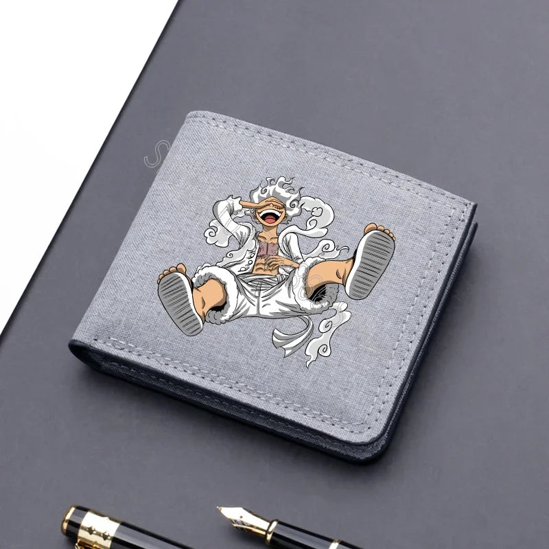 One Piece Men’s Wallet – Multi-Card Slots, Cartoon Anime Print, Portable Purse for Boys & Birthday Gifts