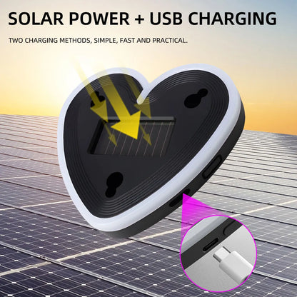 Heart-Shaped Solar Car Ambient Light - Dynamic Gradient RGB LED Interior Decoration Accessory