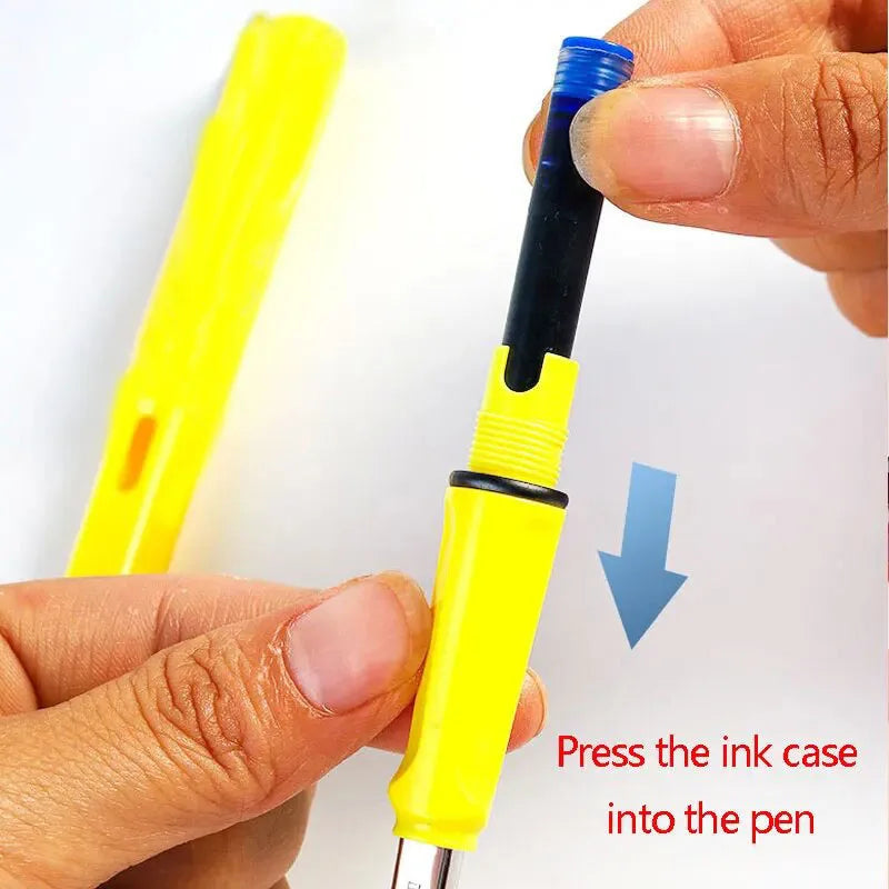 33PCS Kawaii Fountain Pen & Ink Set - Black Blue Red EF 0.38mm Replaceable Ink Pens for School Office Writing Supplies