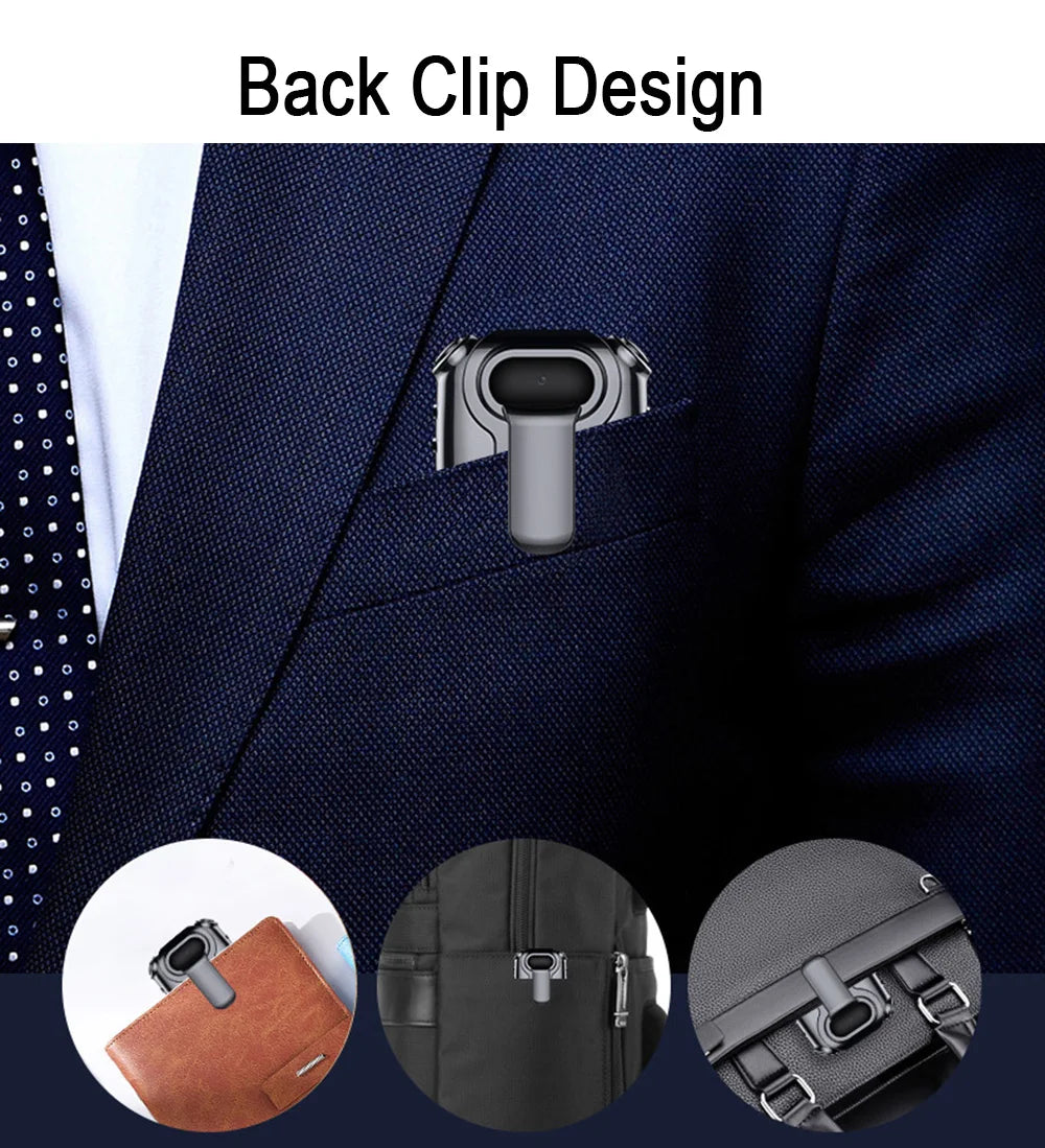 V9 Mini Clip Necklace Camera - 1080P Portable Audio Video Photo Recorder with Display Screen and Loop Recording