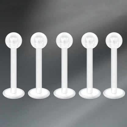 Transparent UV Acrylic Body Piercing Set – Navel, Nose, Septum, Ear & Lip Rings