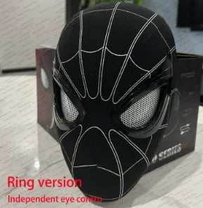 Miles Spider-Man 1:1 Electronic Mask - Moving Glowing Eyes with Ring Control for Cosplay, Collectors & Fans