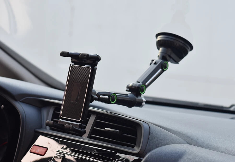 Car Dashboard Tablet & Phone Holder — Suction Mount for 7"-15" Tablets and 4"-7" Phones