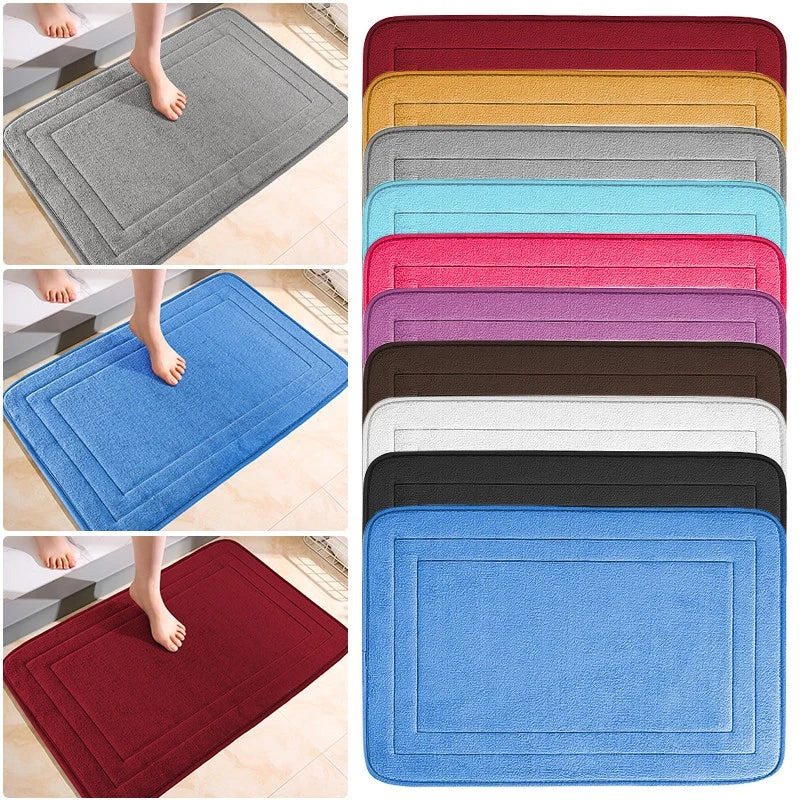 Non-Slip Bathroom Mat - Soft, Comfortable Absorbent Floor Carpet, Machine Washable & Quick-Dry Shower Room Doormat