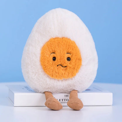 New Cartoon Egg Stuffed Toy – Breakfast Bread & Toast Plush Doll, Fun Pillow for Baby Comfort & Xmas Gifts