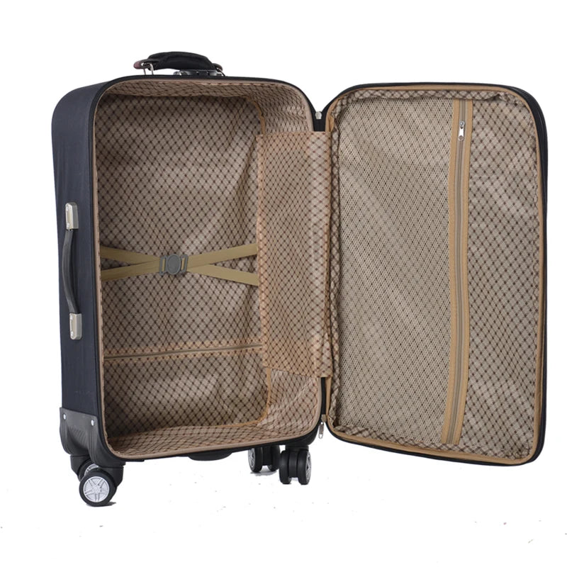Ex Canvas Travel Suitcase – Trendy Fashionable Rolling Luggage with Combination Lock & 360° All-Direction Wheels for Business Travel