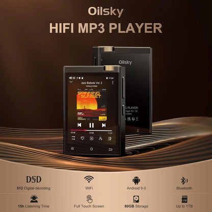 Oilsky Hi-Fi MP3 Player - Lossless DSD High Resolution Audio Player with Bluetooth, WiFi & Expandable Storage