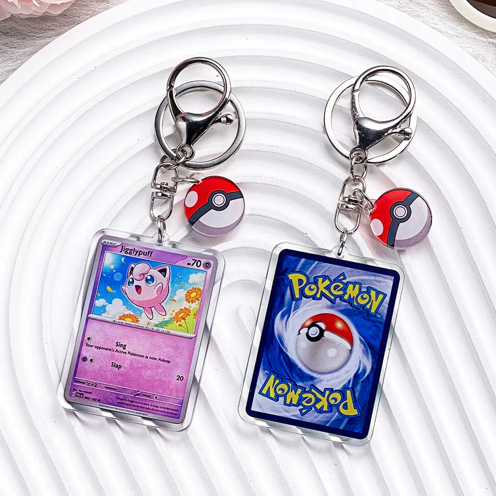Pokemon Acrylic Keychain Charms - Pikachu Bulbasaur Jigglypuff Bag Pendant Backpack Accessories Gift
