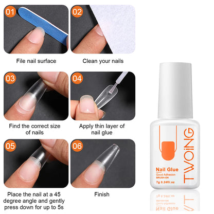 5pcs/2pcs Super Strong Nail Glue – 7g for False Nails, Acrylic, Press-On & Nail Art Decoration, Lasting Adhesion