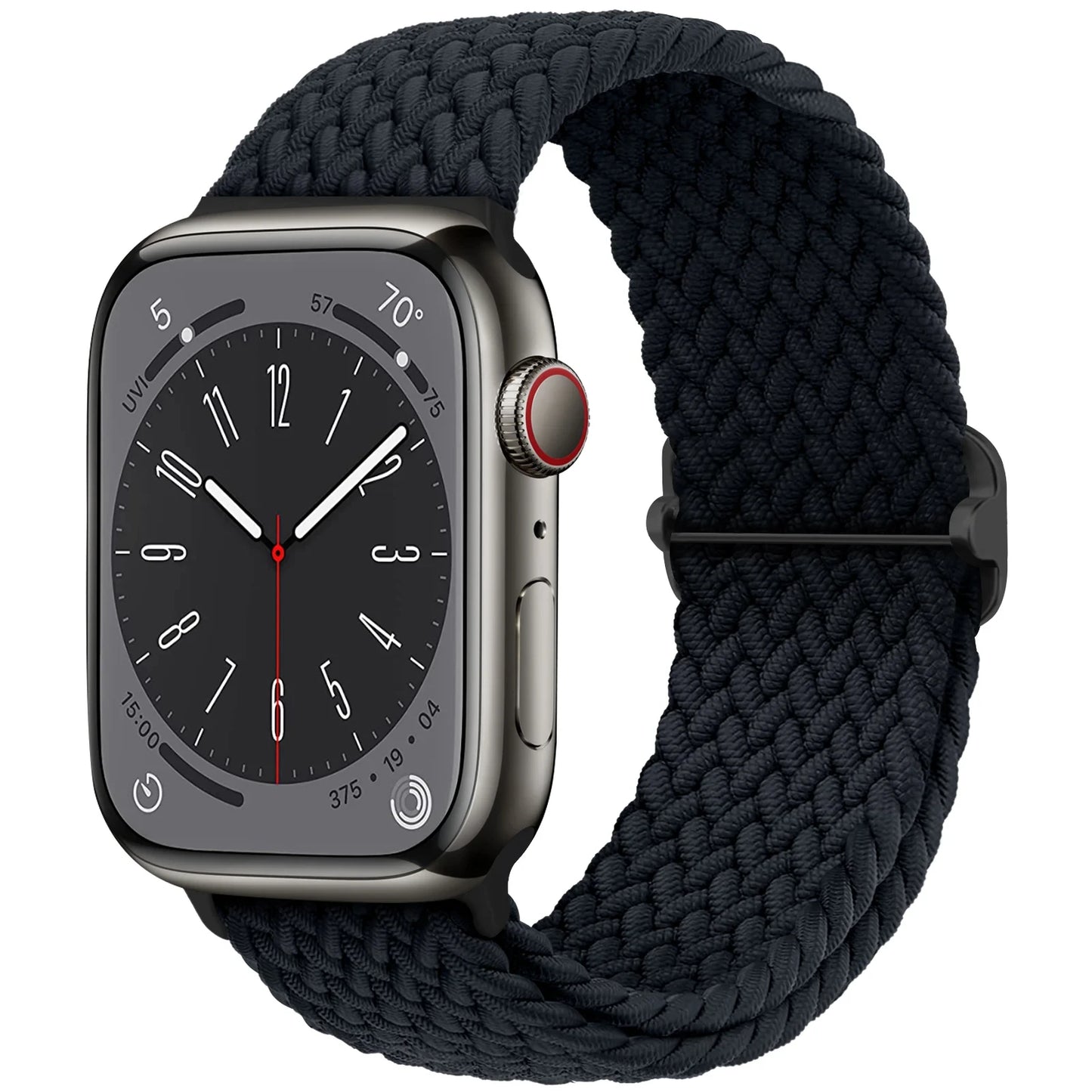 Elastic Braided Solo Loop Apple Watch Band – Adjustable Stretch Strap for Series SE, 5–11 & Ultra 3 (40mm–49mm)