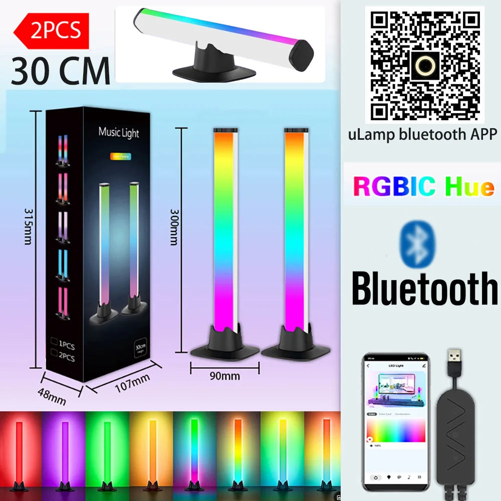 Music RGBIC Light Bar – APP-Controlled Desktop Strip with Rhythm Sync, USB Gaming & Bedroom TV Backlight Atmosphere Lamp