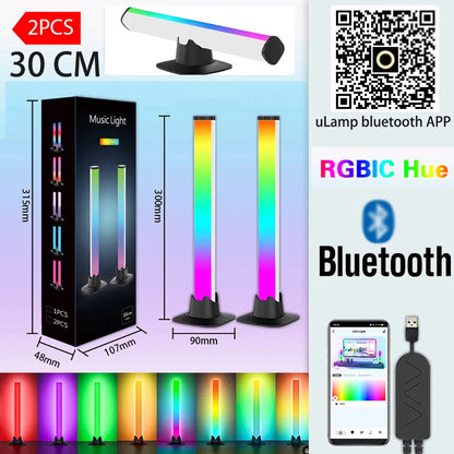 Music RGBIC Light Bar – APP-Controlled Desktop Strip with Rhythm Sync, USB Gaming & Bedroom TV Backlight Atmosphere Lamp