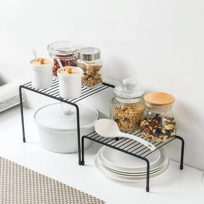 Iron Kitchen Storage Rack - Multi-Functional Closet Shelf for Dish Drying, Spice Jars, and Seasoning Bottles