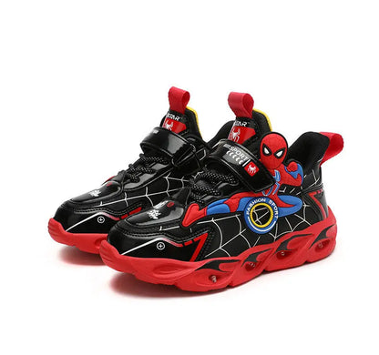 Disney Boys LED Shoes – Cartoon Sports Sneakers with Non-Slip Leather, Size 25-35, Perfect for Running