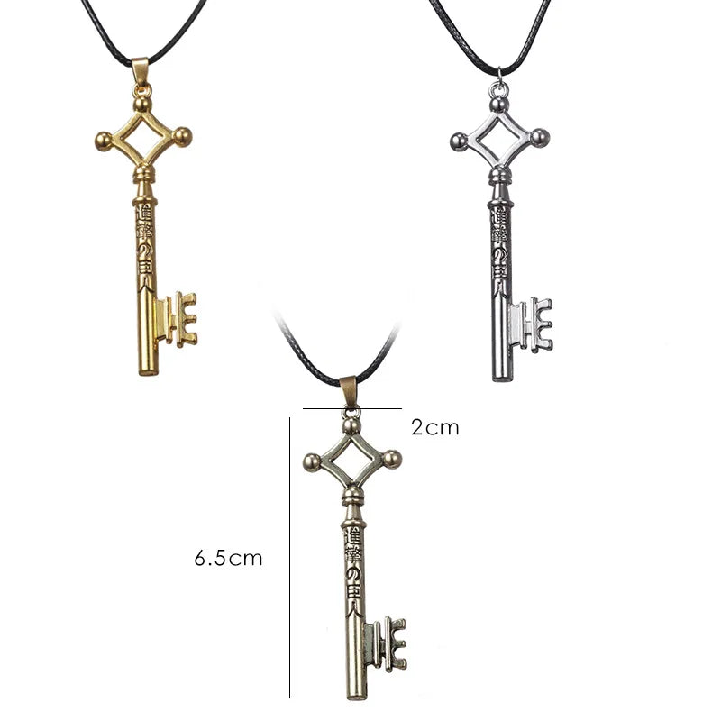 Attack on Titan Eren Key Necklace - Vintage Retro Shingeki No Kyojin Anime Cosplay Pendant Jewelry for Men