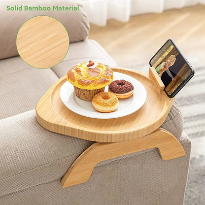Portable Sofa Arm Tray – Clip-on Couch Armrest Table for Snacks, Drinks, and Remote Control