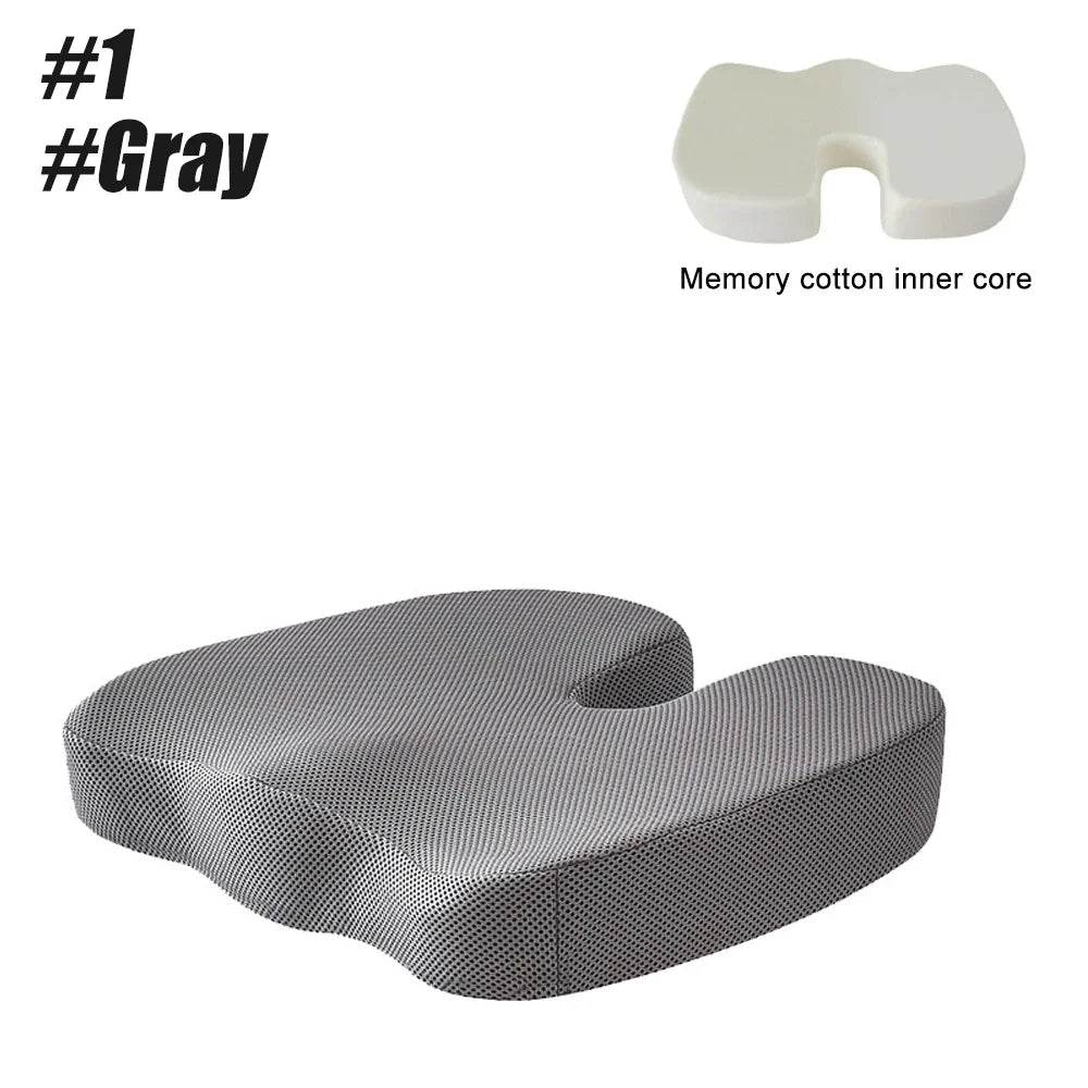 U-Shaped Memory Foam Coccyx Seat Cushion – Tailbone Pain Relief Pillow for Chair, Car & Office Use