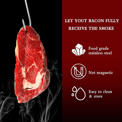 Premium Stainless Steel S Hook for Smoking, Butchering, and BBQ - Ideal for Chicken, Pork, Sausage, and Bacon