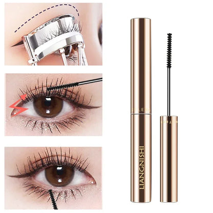 Silk Fiber Matte Mascara - Waterproof Long-Lasting Curling & Lengthening Mascara with Ultra-Fine Brush