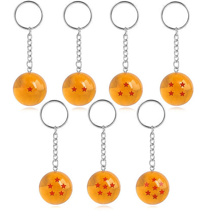 Japanese Anime Dragon Ball Z Stars Keychain Figures – Series 1-7 Pendant Toy Car Keyring, Cosplay Party Gift