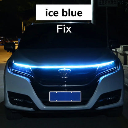 RXZ LED Car Hood Running Light - 12V Dynamic Scan DRL Decorative Ambient Lamp