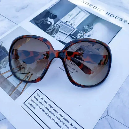 Large Round Frame Fashion Sunglasses - Women’s UV400 Outdoor Driving Eyewear Stylish Circular Sun Glasses