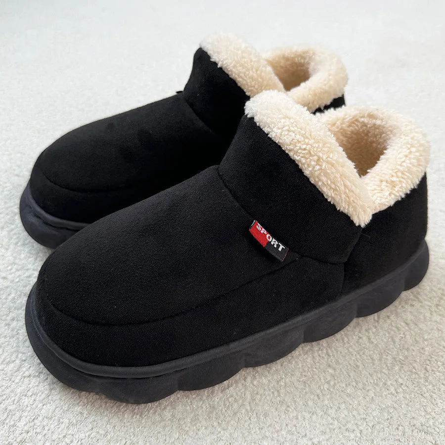 Smile PoP Winter Plush Men’s Shoes – Classic Indoor & Outdoor Non-Slip House Slippers for Men & Women, Casual Bedroom Footwear