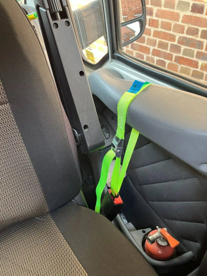 2PCS Cab Lok Motorhome Security Door Straps – Lock for Fiat Ducato, Peugeot Boxer, Citroen Relay, Interior Seat Belt Accessories