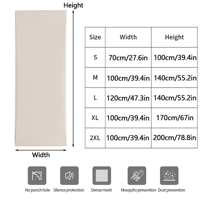 100% Blackout Self-Adhesive Curtain – Punch-Free Sunshade for Bedroom, Window, Door, and Balcony with Privacy and Insulation