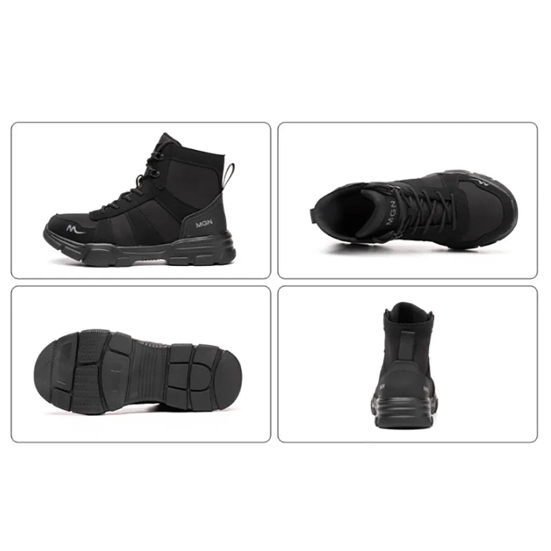 Indestructible Work Boots – Steel Toe Safety Shoes for Men & Women, Puncture-Proof, Non-Slip Sneakers for Work