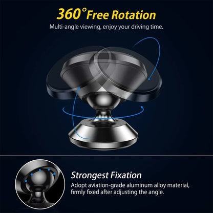Magnetic Car Phone Holder - Secure Dashboard Mount for iPhone, Samsung, Xiaomi, Huawei, OnePlus, and GPS Devices