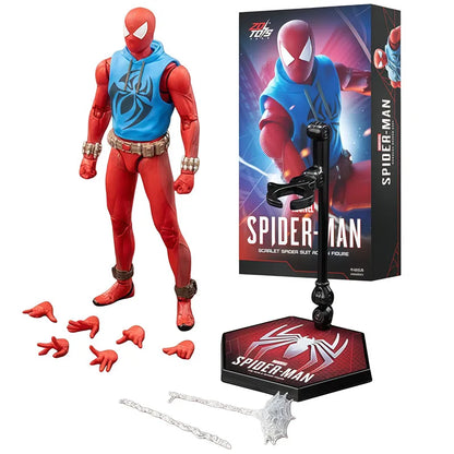 Spider-Man Action Figure - Miles Morales, Scarlet Spider, Hobie Brown & Iron Spider Collectible Toy Gift