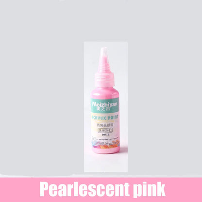 60/100ml Golden Acrylic Paint – Metal Pearlescent Waterproof Non-Fading Gypsum Glue for DIY Hand Painting