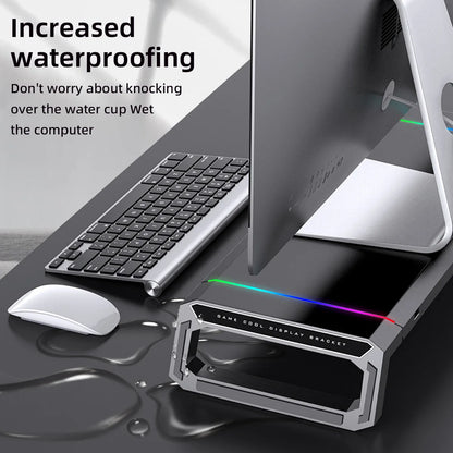 Hot Sell Aluminum PC Monitor Stand with 4 USB Ports & Keyboard Storage – Laptop Stand with USB 3.0 Fast Charging