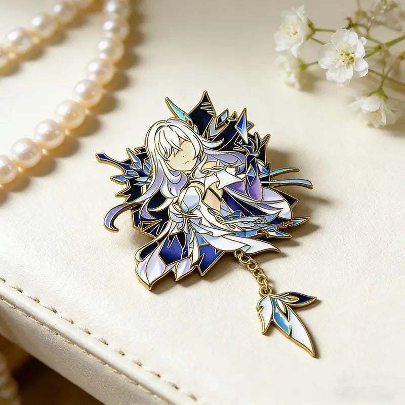 Genshin Impact Capitano Anime Pins - Cosplay Badge Brooches for Backpacks, Costumes & Fan Gifts