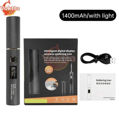 USB Rechargeable Soldering Iron Kit – Adjustable Temperature 260–420℃ Electric Welding Tool with 850mAh/1400mAh Battery Portable Soldering Pen