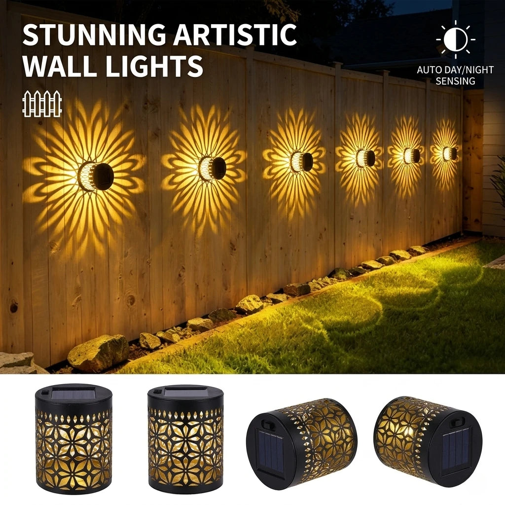 2026 Solar Outdoor Wall Light - Waterproof Projection Lamp for Yard, Patio & Landscape Decor
