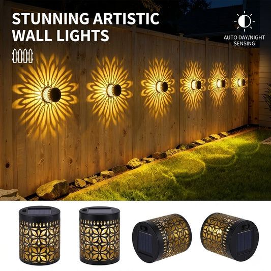 2026 Solar Outdoor Wall Light - Waterproof Projection Lamp for Yard, Patio & Landscape Decor