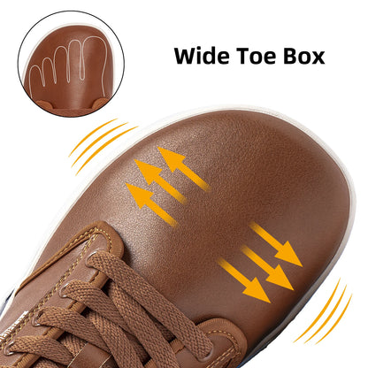 HOBIBEAR Unisex Wide Barefoot Shoes – Zero Drop Minimalist Sneakers for Men & Women, Artificial Leather Trail Walking Shoes