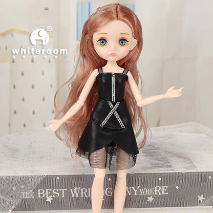 26cm BJD Doll for Girls – Purple Hair Fashion Princess with Big Eyes & Accessories Gift