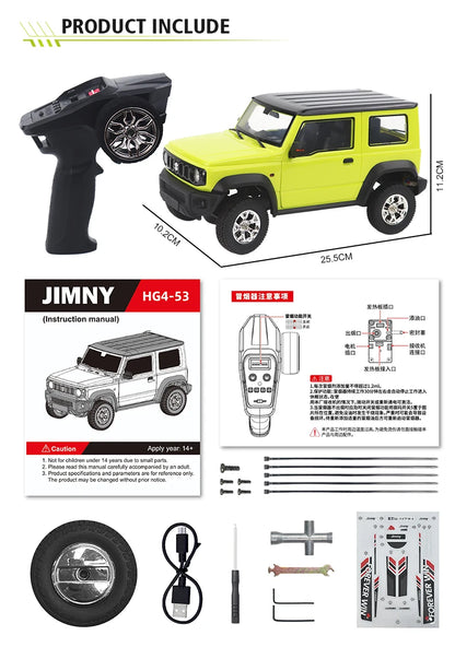 HG4-53 Pro Suzuki Jimny 1/16 Scale RC Car with Light, Sound & Smoke – 2.4G Remote Control Crawler
