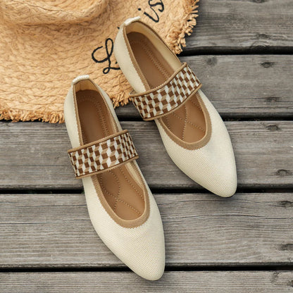 Women's Ballet Flats – Elegant Low Heel Sneakers with Pointed Toe by Socofy, Comfortable Casual Shoes on Sale